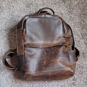 Brown Leather Backpack